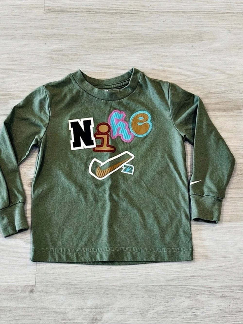 3D Nike Tee Long Sleeve Graphic Boys 2T Green